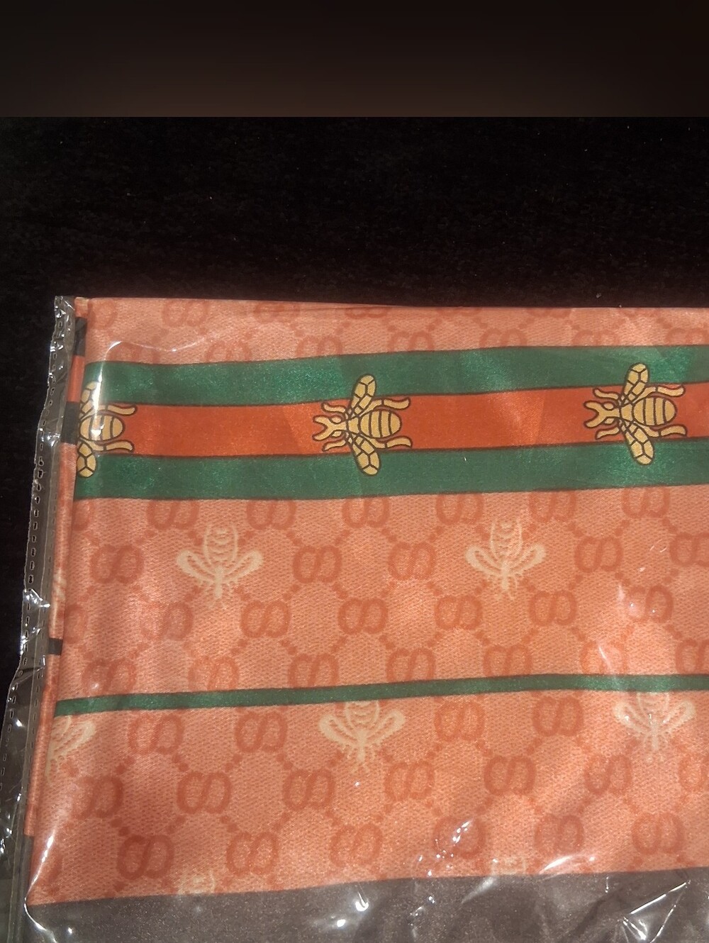 Orange Bee Pattern Women's Scarf